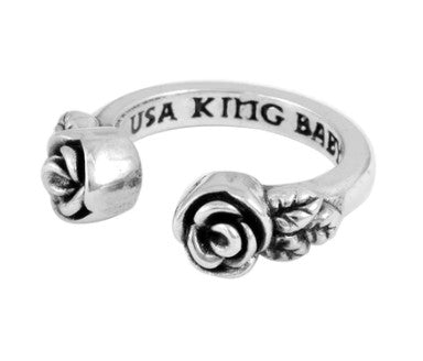 KING BABY DOUBLE ROSE OPEN RING - KING BABY