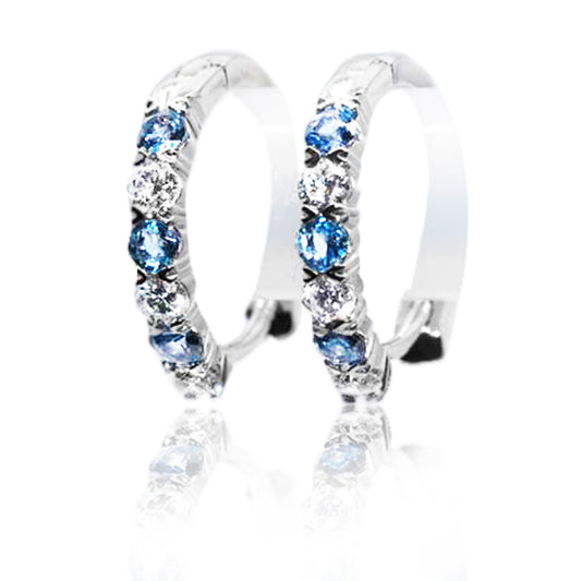 Yogo Sapphire and Diamond Huggie Earrings - Yogo