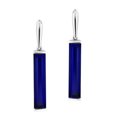 Chatham 14k White Gold Sapphire Earrings - Chatham