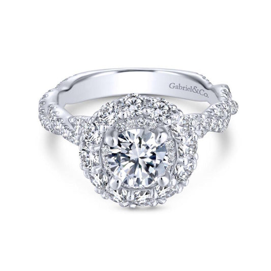Gabriel & Co. 14k White Gold Embrace Double Halo Engagement Ring - Gabriel & Co.