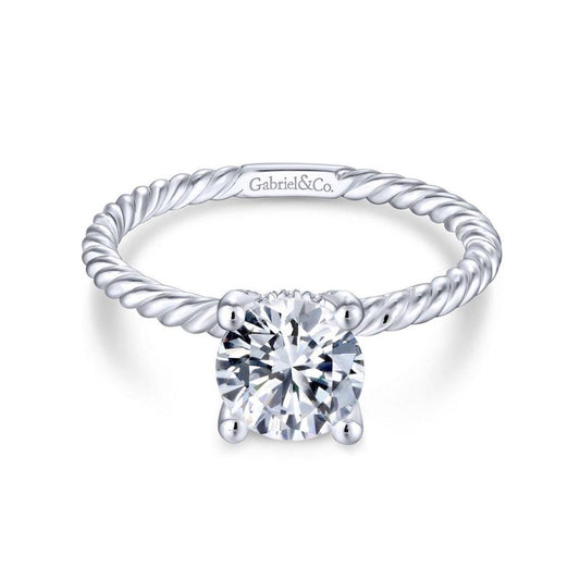 Gabriel & Co. 14k White Gold Hampton Solitaire Engagement Ring - Gabriel & Co.