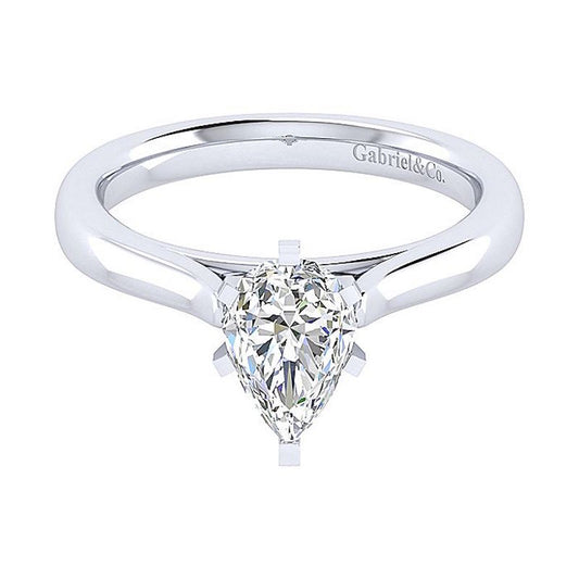 Gabriel & Co 14K White Gold Michelle Solitaire Diamond Engagement Ring - Gabriel & Co.