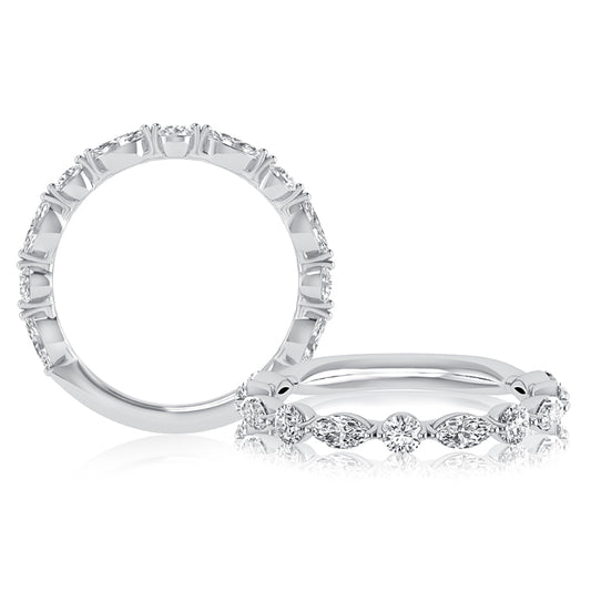 A. Jaffe Alternating Round and Marquise Diamond Stackable Ring - A. Jaffe