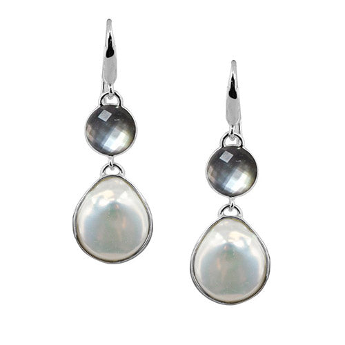 Honora Sterling Silver White Baroque Coin Pearl Dangle Earrings - Honora