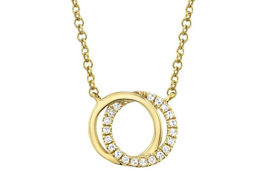 DIAMOND DOUBLE CIRCLES STATION NECKLACE - SHY CREATION