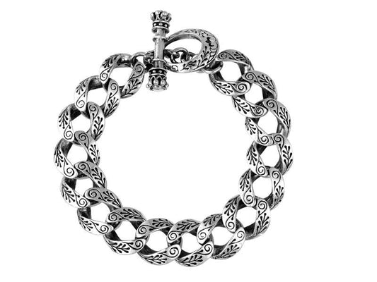 KING BABY SMALL DAY OF THE DEAD CARVED LINK BRACELET - KING BABY