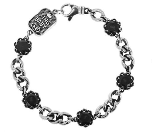KING BABY CROWNED ONYX CHAIN BRACELET - KING BABY