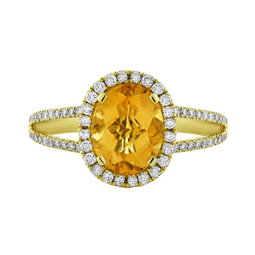 Charles Krypell Pastel Collection 18k Yellow Gold Citrine Diamond Fashion Ring - Charles Krypell