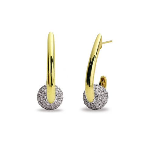Charles Krypell Two Tone 18k Gold Diamond Earrings - Charles Krypell