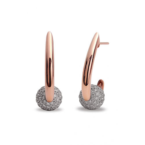 Charles Krypell 18k Rose Gold Diamond Earrings - Charles Krypell