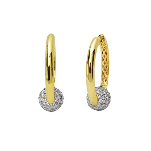 Charles Krypell Two Tone 18k Gold Diamond Earrings - Charles Krypell
