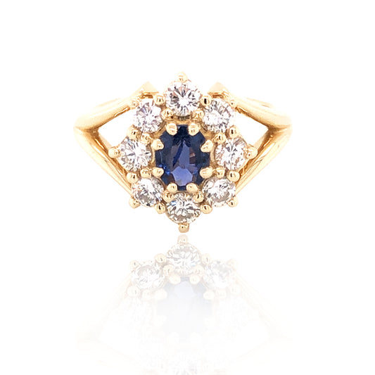 Custom Blue Sapphire and Diamond ring - Goldsmith Gallery Collection