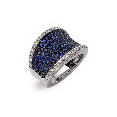 Charles Krypell 18k White Gold Precious Pastel Sapphire & Diamond Fashion Ring - Charles Krypell
