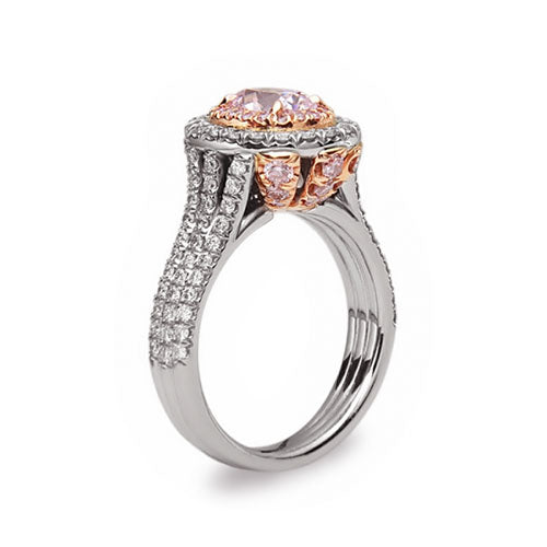 Charles Krypell Two Tone 18k Gold Precious Pastel Diamond Fashion Ring - Charles Krypell