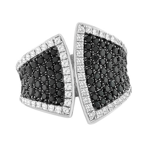 Charles Krypell Pave Black and White Sapphire Bow Tie Fashion Ring - Charles Krypell