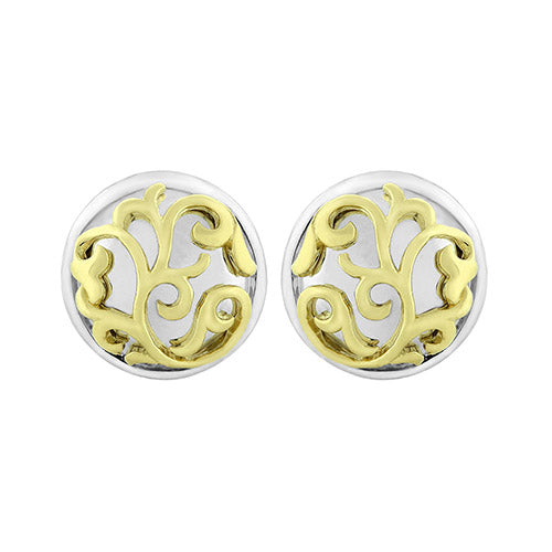 Charles Krypell Silver Collection 18k Yellow Gold Ivy Lace Stud Earrings - Charles Krypell
