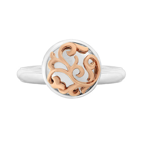 Charles Krypell Silver Collection 18k Rose Gold and Sterling Silver Ivy Lace Fashion Ring - Charles Krypell