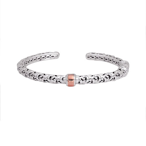 Charles Krypell Silver Collection 18k Rose Gold and Sterling Silver Gold Cuff Bracelet - Charles Krypell