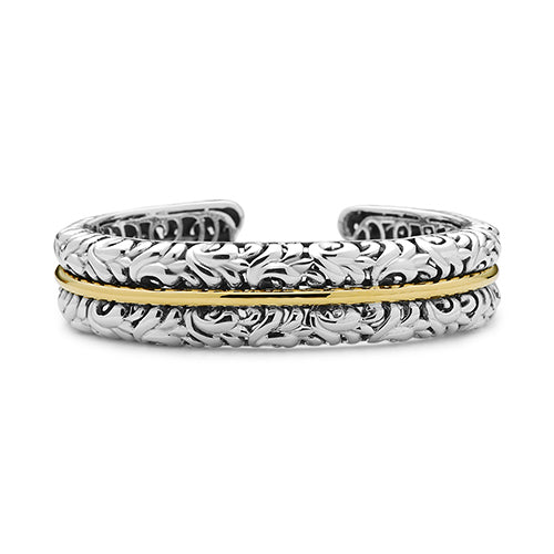 Charles Krypell Silver Collection Gold Scroll Cuff Bracelet - Charles Krypell