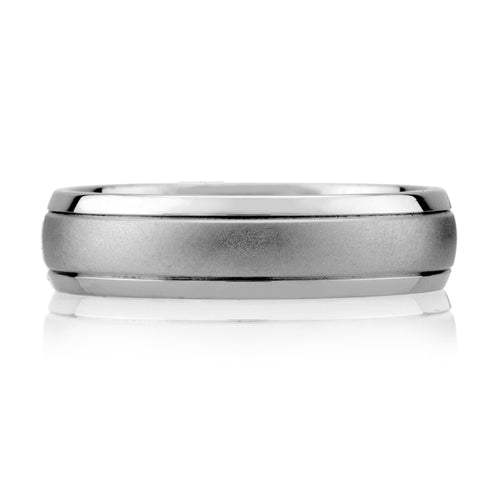 A. Jaffe Classic Brushed and Bright Finish Combination Men's Ring