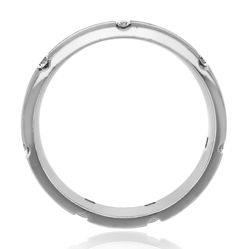 A. Jaffe Grooved Modern Men's Diamond Ring - A. Jaffe