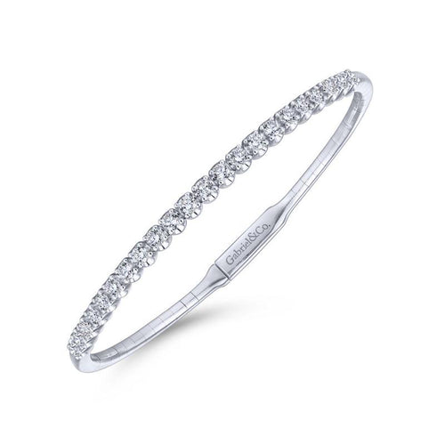 Gabriel & Co. 14k White Gold Demure Diamond Bangle Bracelet - Gabriel & Co. Fashion