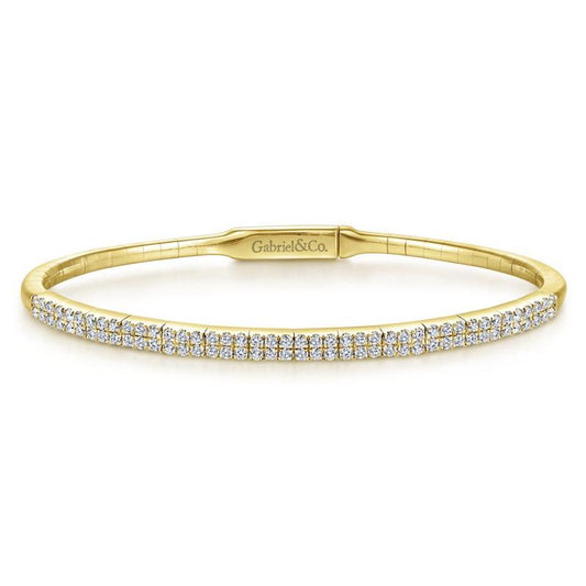Gabriel & Co. 14k Yellow Gold Demure Diamond Bangle Bracelet - Gabriel & Co. Fashion