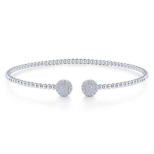 Gabriel & Co. 14k White Gold Bujukan Diamond Bangle Bracelet - Gabriel & Co. Fashion