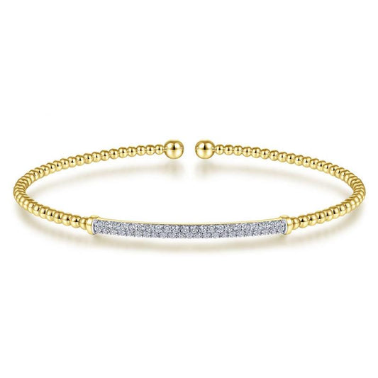 Gabriel & Co. 14k Yellow Gold Bujukan Diamond Bangle Bracelet - Gabriel & Co. Fashion