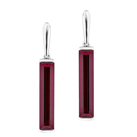 Chatham 14k White Gold Ruby Earrings - Chatham