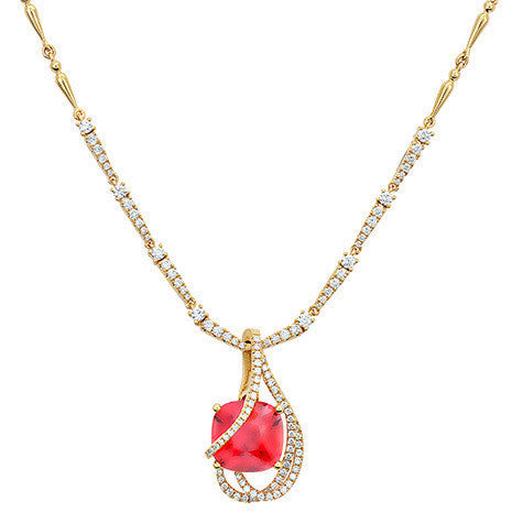 Chatham 14k Yellow Gold Sapphire Necklace - Chatham