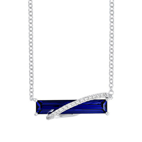 Chatham 14k White Gold Sapphire Necklace