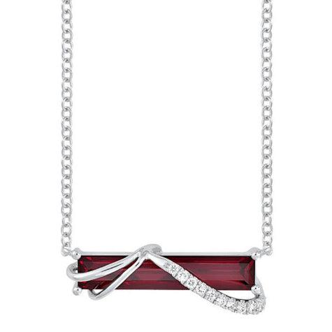 Chatham 14k White Gold Ruby Necklace