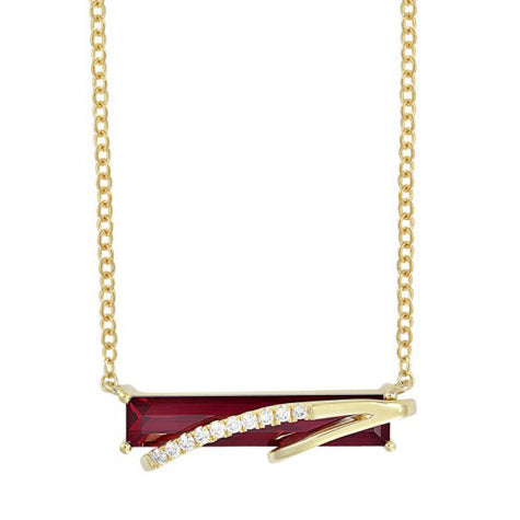 Chatham 14k Yellow Gold Ruby Necklace