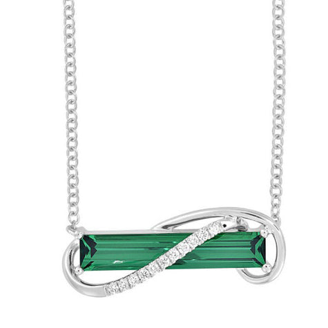 Chatham 14k White Gold Emerald Necklace