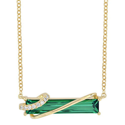 Chatham 14k Yellow Gold Emerald Necklace - Chatham