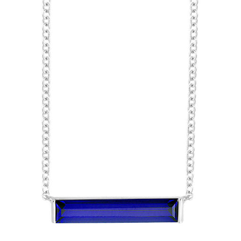 Chatham 14k White Gold Sapphire Necklace