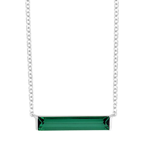 Chatham 14k White Gold Emerald Necklace