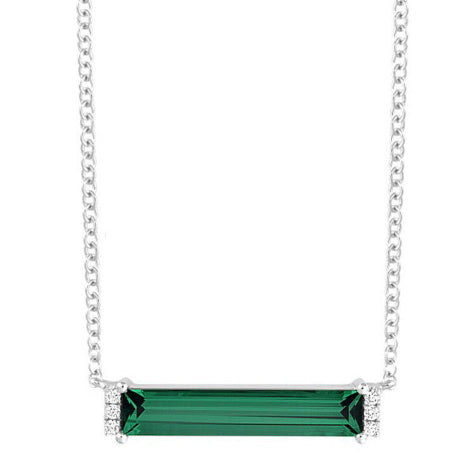 Chatham 14k White Gold Emerald Necklace - Chatham
