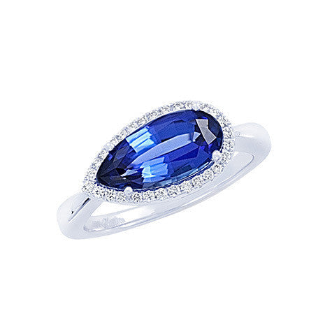 Chatham 14k White Gold Sapphire & Diamond Ring - Chatham