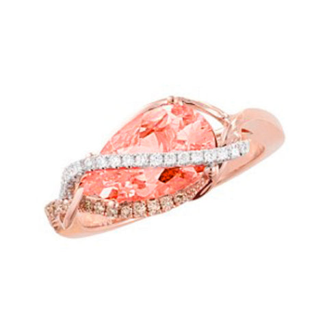 Chatham 14k Rose Gold Sapphire & Diamond Ring