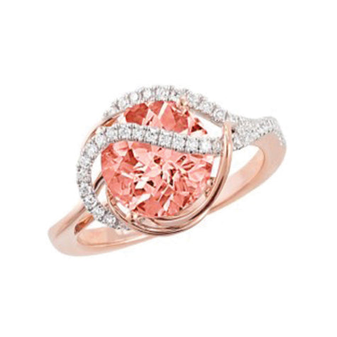 Chatham 14k Rose Gold Sapphire & Diamond Ring