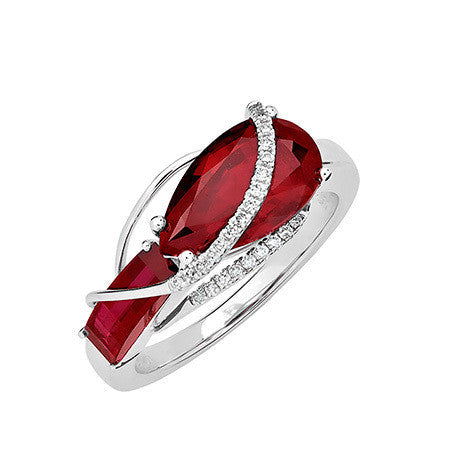 Chatham 14k White Gold Ruby & Diamond Ring - Chatham