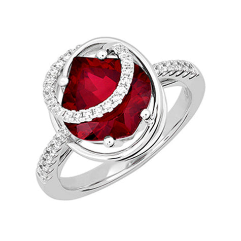Chatham 14k White Gold Ruby & Diamond Ring - Chatham