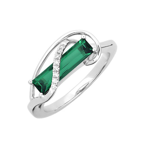 Chatham 14k White Gold Emerald & Diamond Ring - Chatham