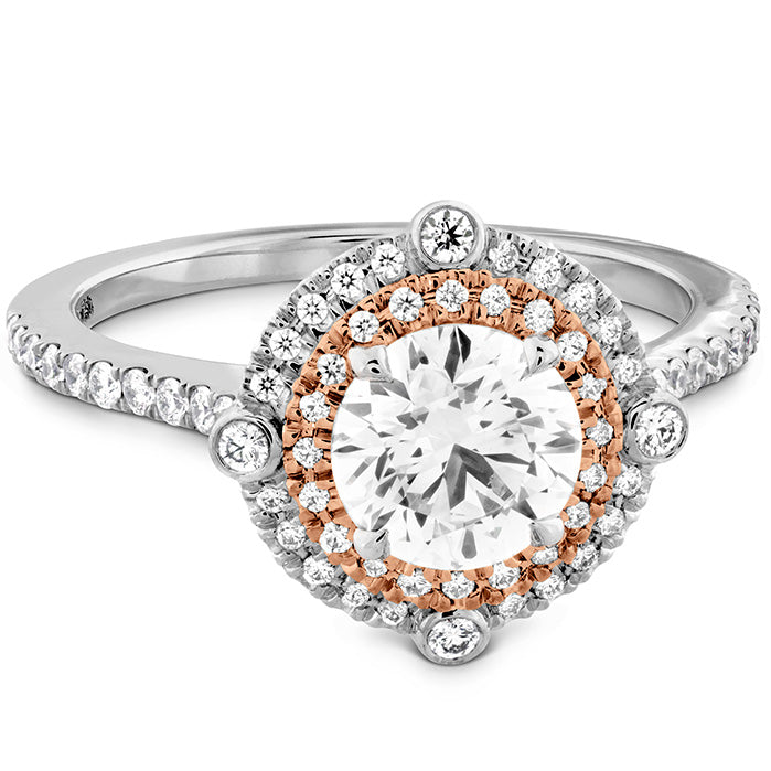 Hearts on Fire HOF Double Halo Compass Engagement Ring - Hearts on Fire