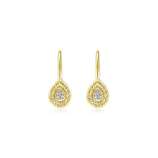 Gabriel & Co. 14k Yellow Gold Hampton Diamond Drop Earrings - Gabriel & Co. Fashion
