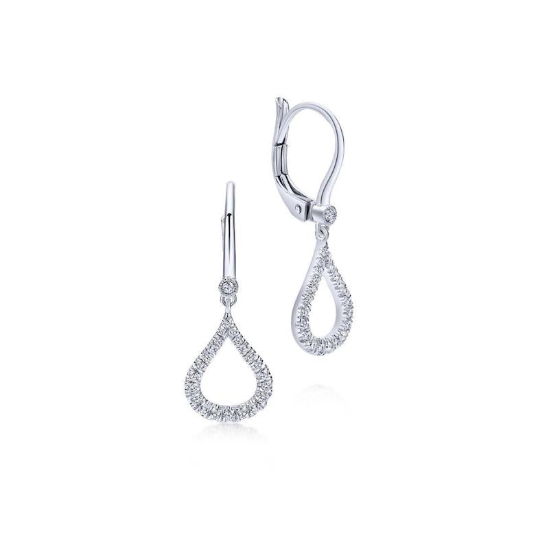 Gabriel & Co. 14k White Gold Lusso Diamond Drop Earrings - Gabriel & Co. Fashion