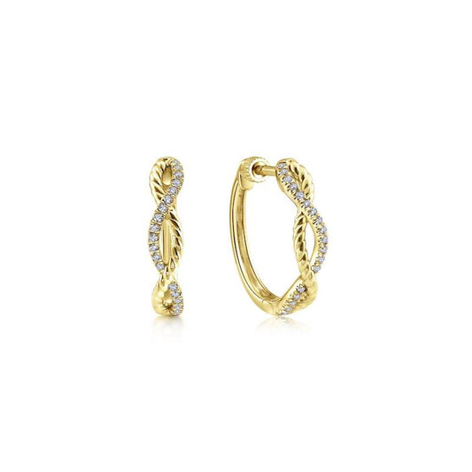 Gabriel & Co. 14k Yellow Gold Hampton Diamond Huggie Earrings - Gabriel & Co. Fashion