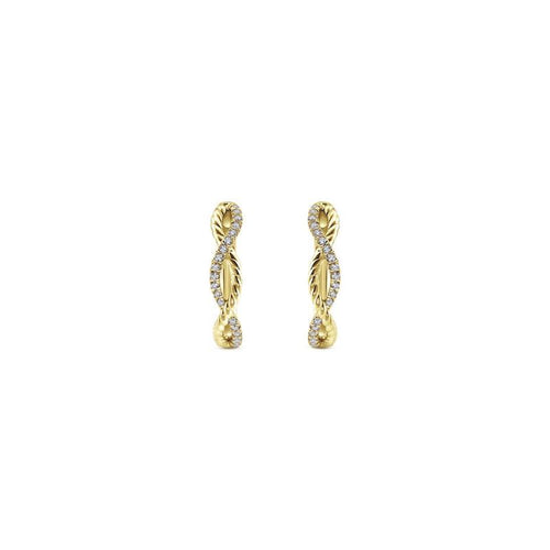 Gabriel & Co. 14k Yellow Gold Hampton Diamond Huggie Earrings - Gabriel & Co. Fashion